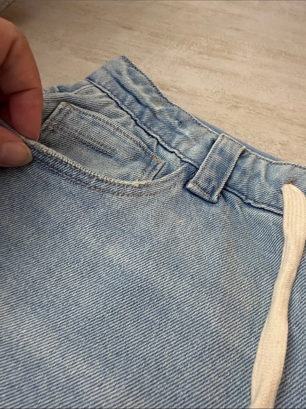 Democracy Light Blue Denim Women's Drawstring tie Shorts - Picture 5 of 13